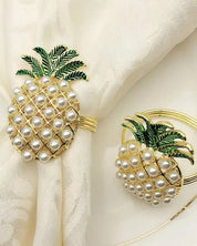 Pineapple Napkin Ring Set - Gold / OS