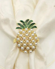 Pineapple Napkin Ring Set - Gold / OS