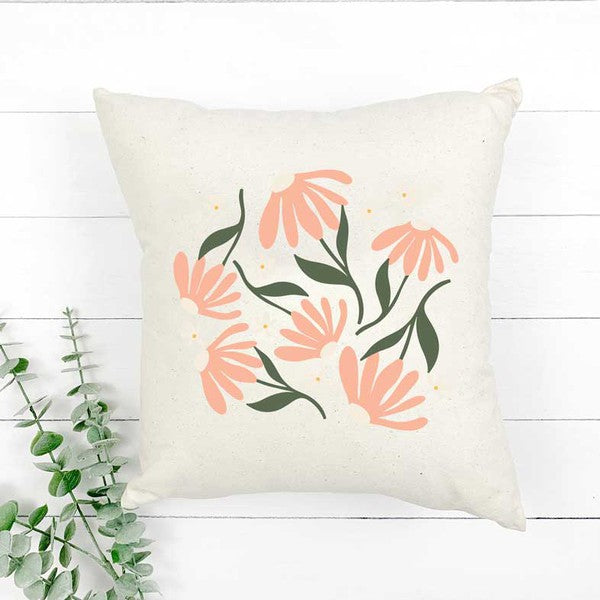 Pink Daisies Pillow Cover