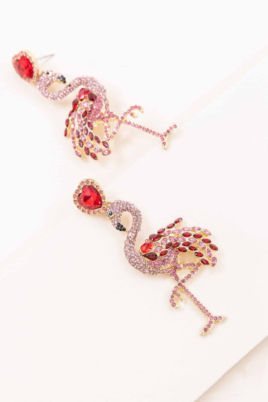 Pink Flamingo Drop Earrings - Pink / Os - Rings