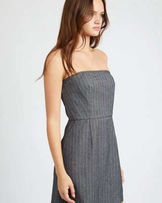 PINSTRIPE TUBE MINI DRESS - Dresses