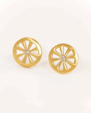 Pinwheel Stud Earrings - Gold / OS