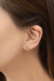 Pinwheel Stud Earrings - Gold / OS