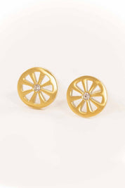 Pinwheel Stud Earrings - Gold / OS