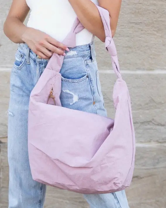 Piper Oversized Nylon Carryall Messenger - Pale Mauve / OneSize