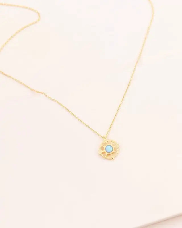 Pixum Compass Stone Necklace - Blue / Os