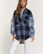 Plaid Chest Pocket Detail Shacket