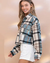 Plaid Crop Shirt Jacket