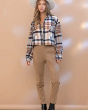 Plaid Crop Shirt Jacket