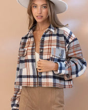 Plaid Crop Shirt Jacket