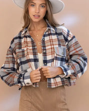 Plaid Crop Shirt Jacket