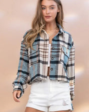 Plaid Crop Shirt Jacket