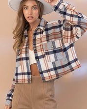 Plaid Crop Shirt Jacket