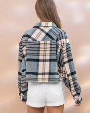 Plaid Crop Shirt Jacket