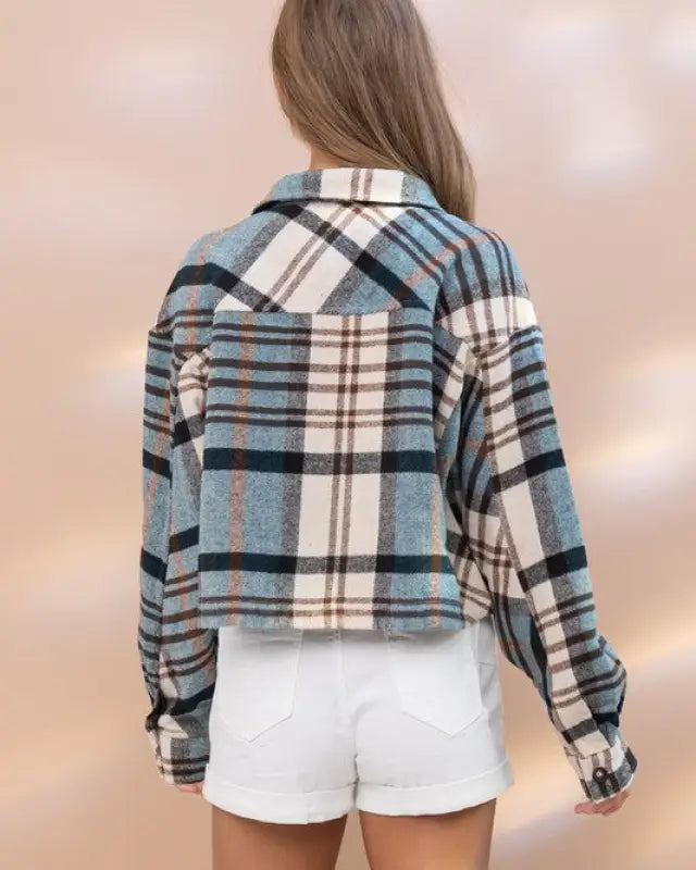 Plaid Crop Shirt Jacket