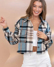 Plaid Crop Shirt Jacket