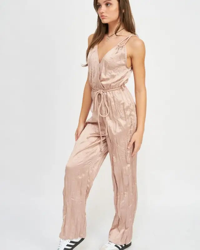 Pleared Wide Leg Jumpsuit