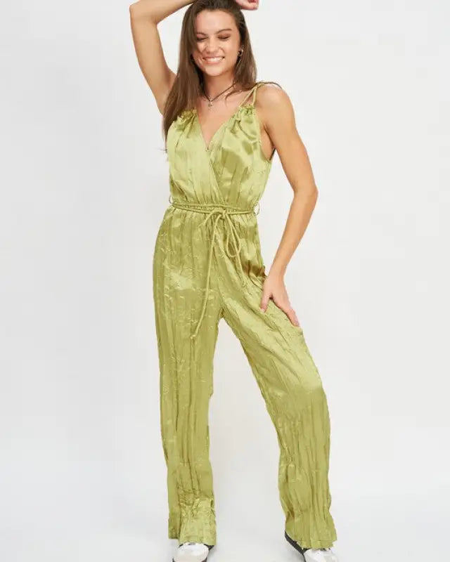 Pleared Wide Leg Jumpsuit