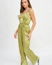 Pleared Wide Leg Jumpsuit