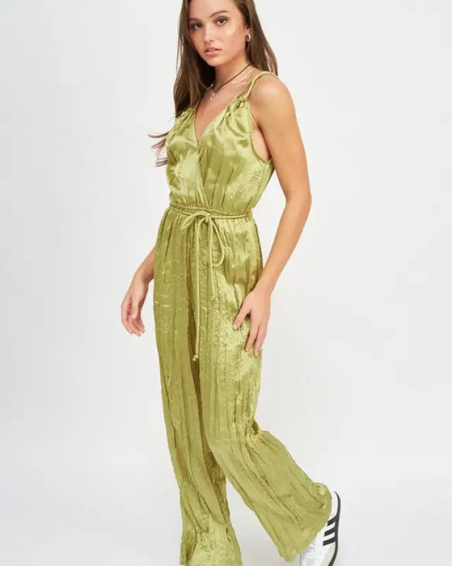 Pleared Wide Leg Jumpsuit