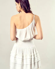 Pleated Detail One Shoulder Cami Dress