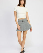 PLEATED MINI SKORT