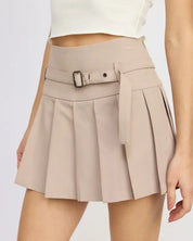 PLEATED SKORT WITH BELT