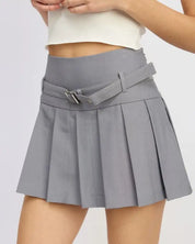 PLEATED SKORT WITH BELT