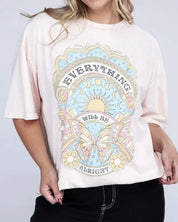 Plus Everything Will Be Alright Graphic Top - L Pink Mineral Wash / XL