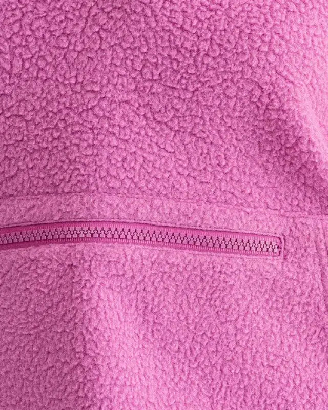 Pocket Detail Boxy Fleece Pullover Sweater