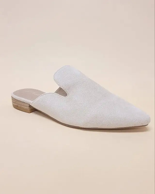 Pointed Toe Slip On Mule Flats