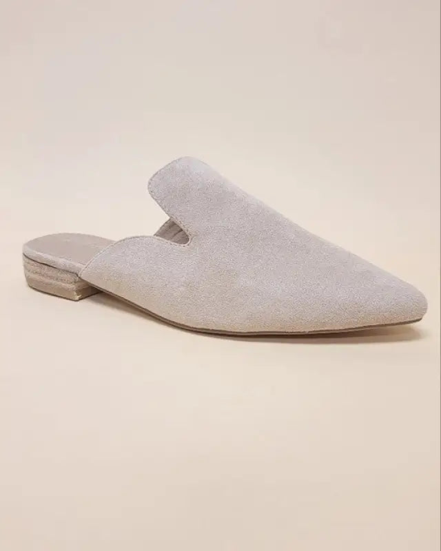 Pointed Toe Slip On Mule Flats