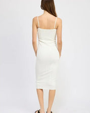 POINTELLE RIB SLEEVELESS DRESS