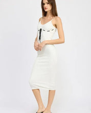 POINTELLE RIB SLEEVELESS DRESS