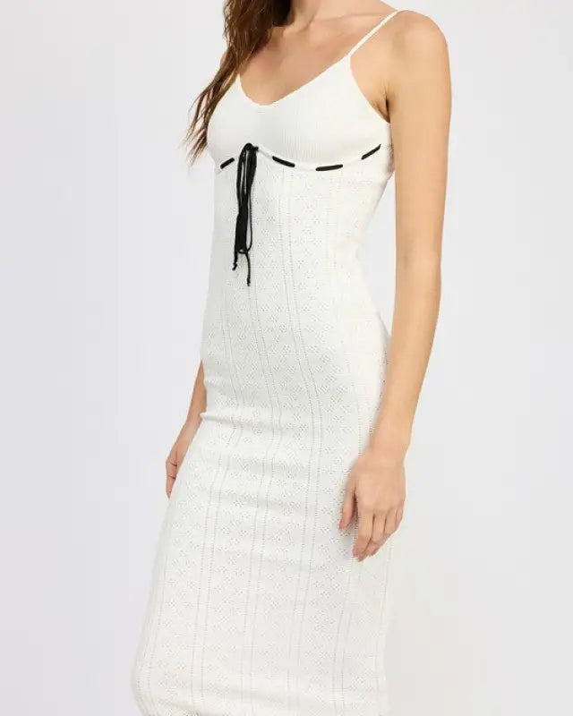 POINTELLE RIB SLEEVELESS DRESS