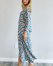 Printed Long Sleeve Loose Kimono