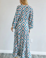 Printed Long Sleeve Loose Kimono