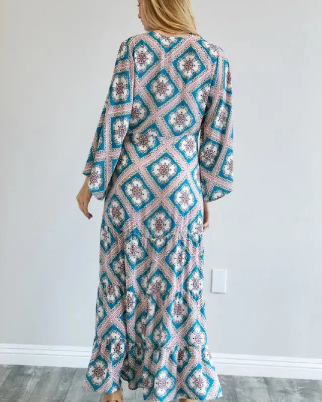 Printed Long Sleeve Loose Kimono