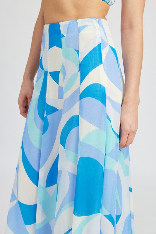 Printed Maxi Skirt - Skirts