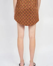 PRINTED MINI SKIRT WITH CURVED HEM