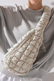 Quilted Drawstring jennie sling bag - Ivory