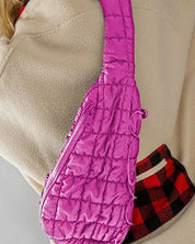 Quilted Drawstring jennie sling bag - PINK