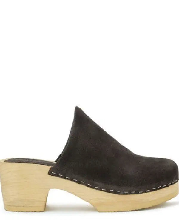 RAG & CO DARCIE TAUPE SUEDE CLOGS