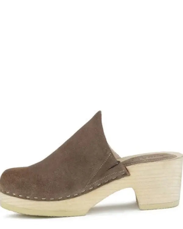 RAG & CO DARCIE TAUPE SUEDE CLOGS