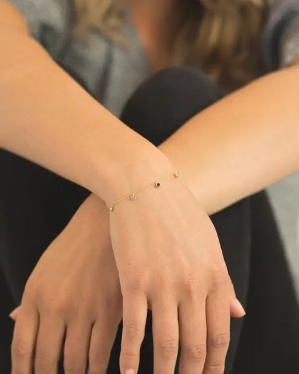 Rainbow Bezel Crystal Stardust Bracelet