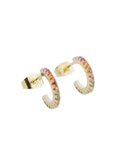 Rainbow Crystal Huggie Hoops - Gold / One Size