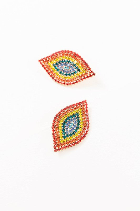 Rainbow Spindle Earrings - Multi / OS