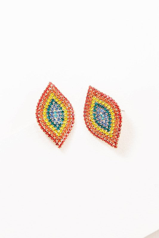 Rainbow Spindle Earrings - Multi / OS