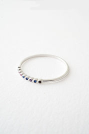 Rainbow Tiny Crystal Bezel Ring - Rings