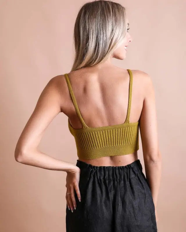 Rayna Contour Rib Knit Cropped Tank Lounge Top